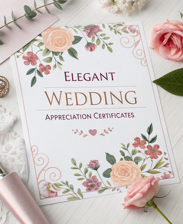Elegant Wedding Appreciation Certificates