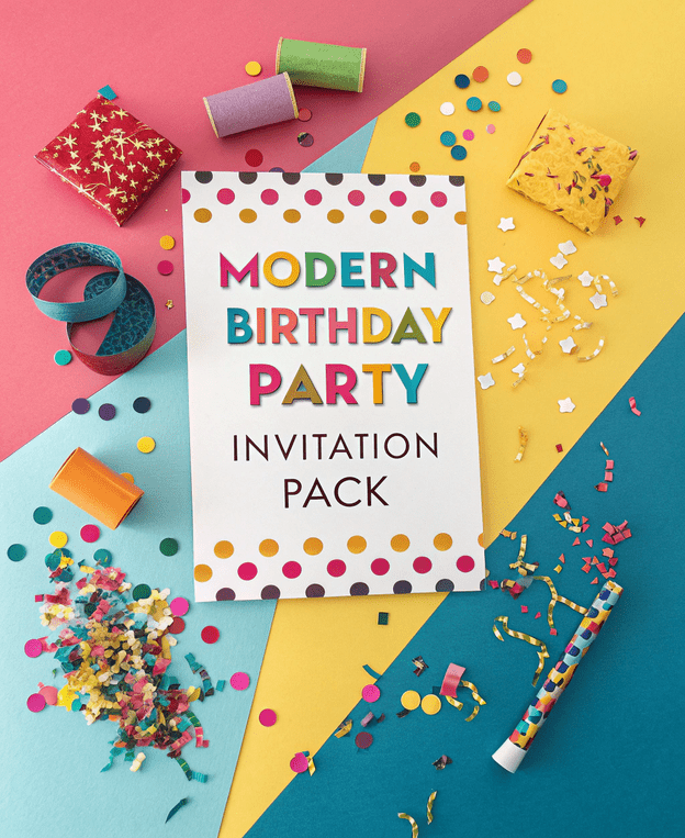 Modern Birthday Party Invitation Pack