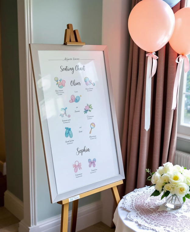 Joyful Baby Shower Seating Chart Design