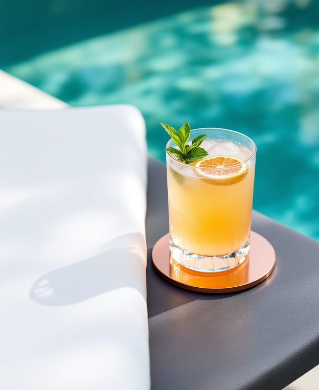 Summer Poolside Cocktail Menu Poster