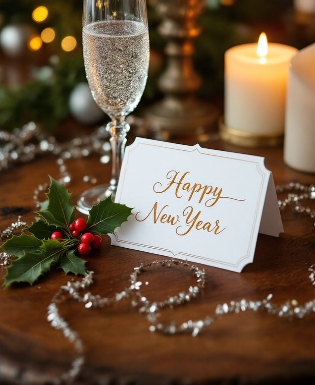 New Year Celebration Guest Cards