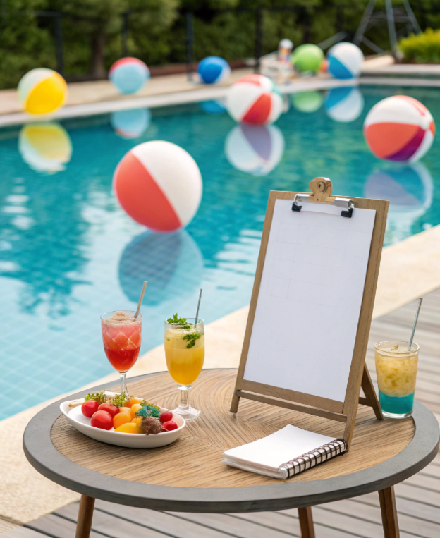 Summer Pool Party Menu Poster