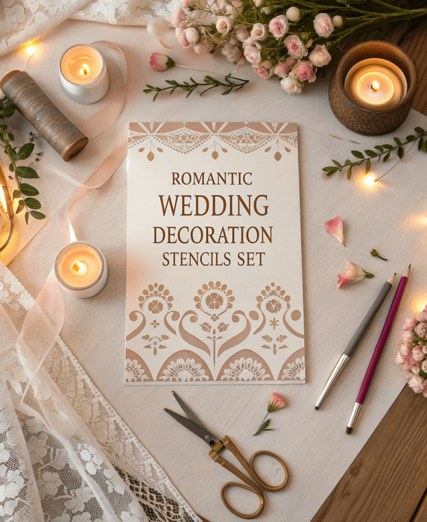 Romantic Wedding Decoration Stencils Set